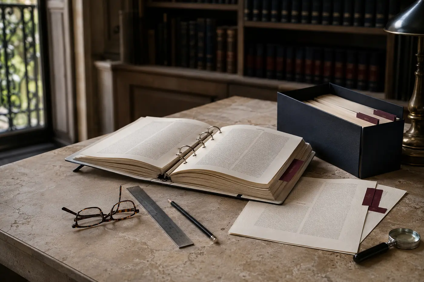Documents officiels et contractuels classés dans une bibliothèque